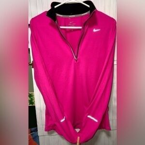 🍉Nike Element 1/2 zip Pink Dri Fit long sleeve pull over Running shirt jacket